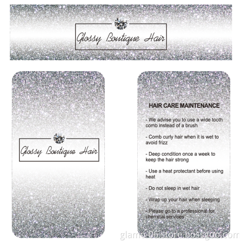 Wholesale Custom Tags for wigs Paper Hangtags For hair bundle Own Logo